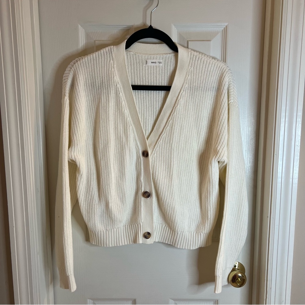 MNG White Cardigan Small